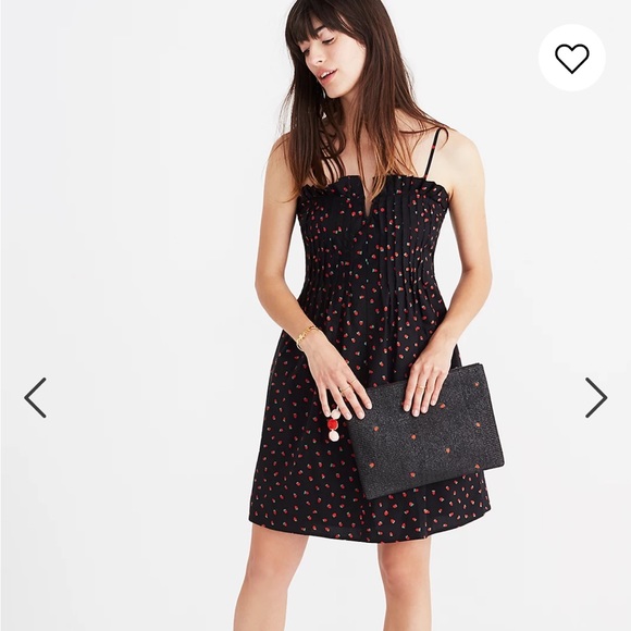 Madewell Pintuck Cami Dress in Fresh Strawberries sz 6 - Picture 1 of 8